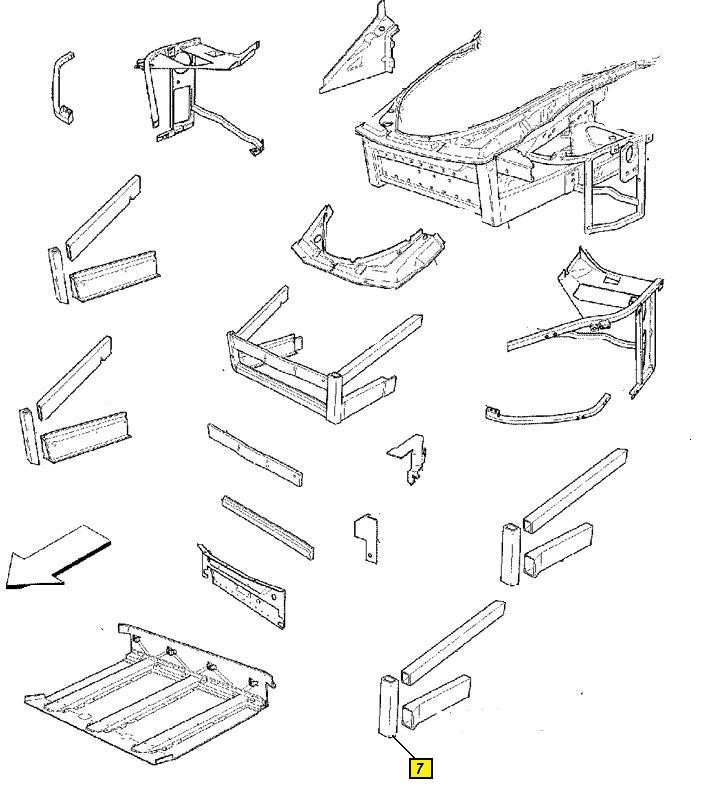 [206242] 7) L.H FRONT BUMPER PILLAR (Pattern)