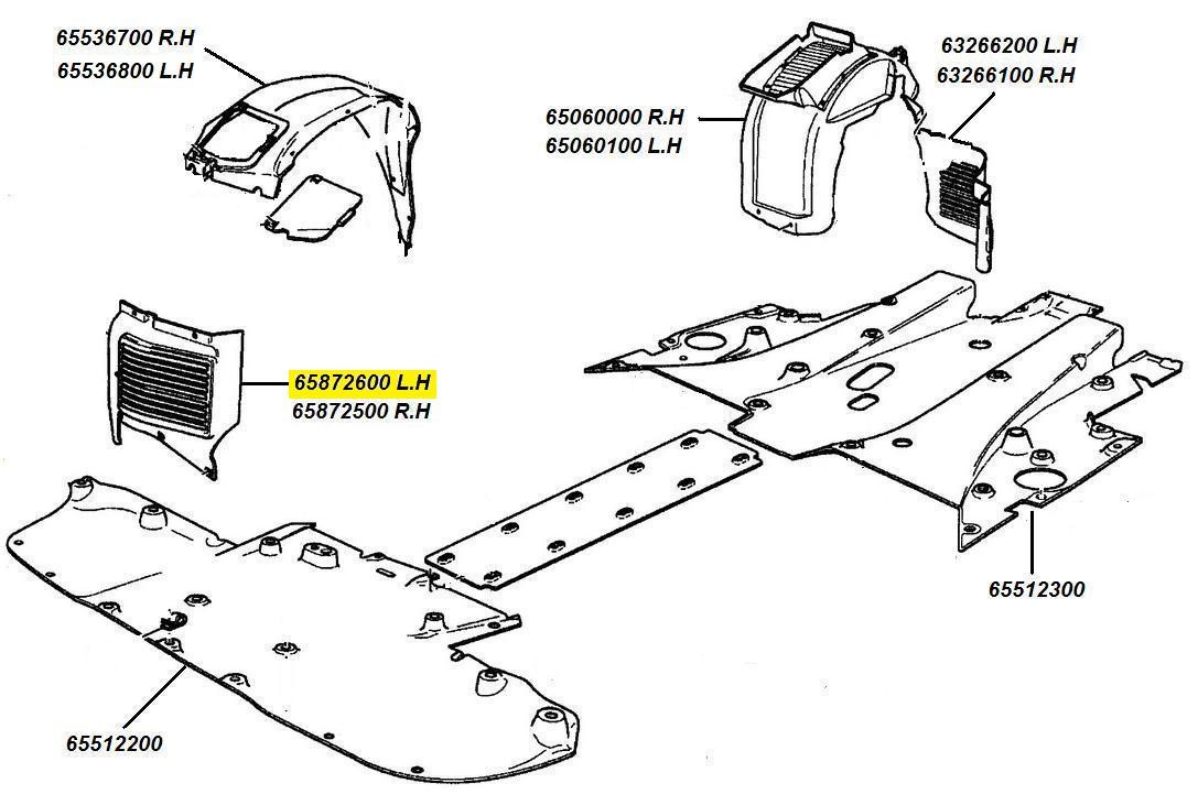 [65872600] L.H FRONT GRAVEL GUARD  (Pattern)