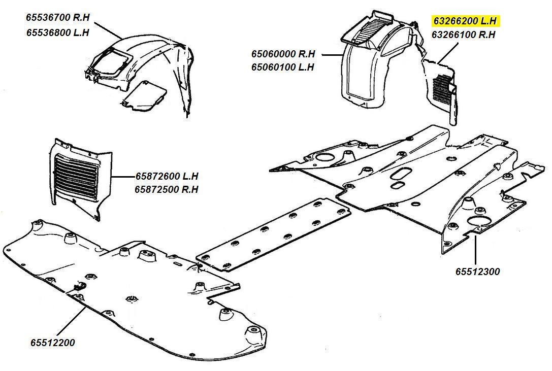 [63266200] L.H REAR LATERAL GRAVEL GUARD  (Pattern)