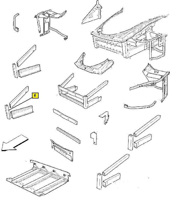 [206243] 6) R.H FRONT BUMPER PILLAR (Pattern)