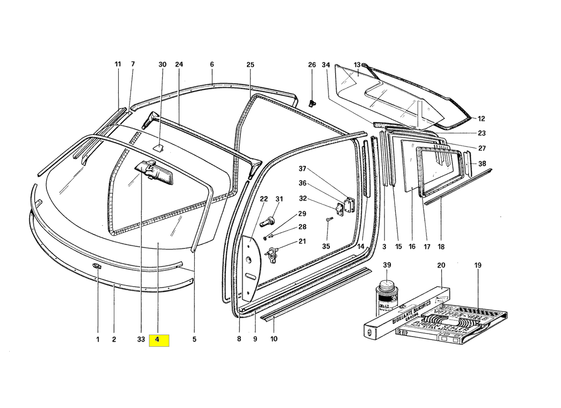 [60019908] Front Windscreen Glass Pattern (Pattern)