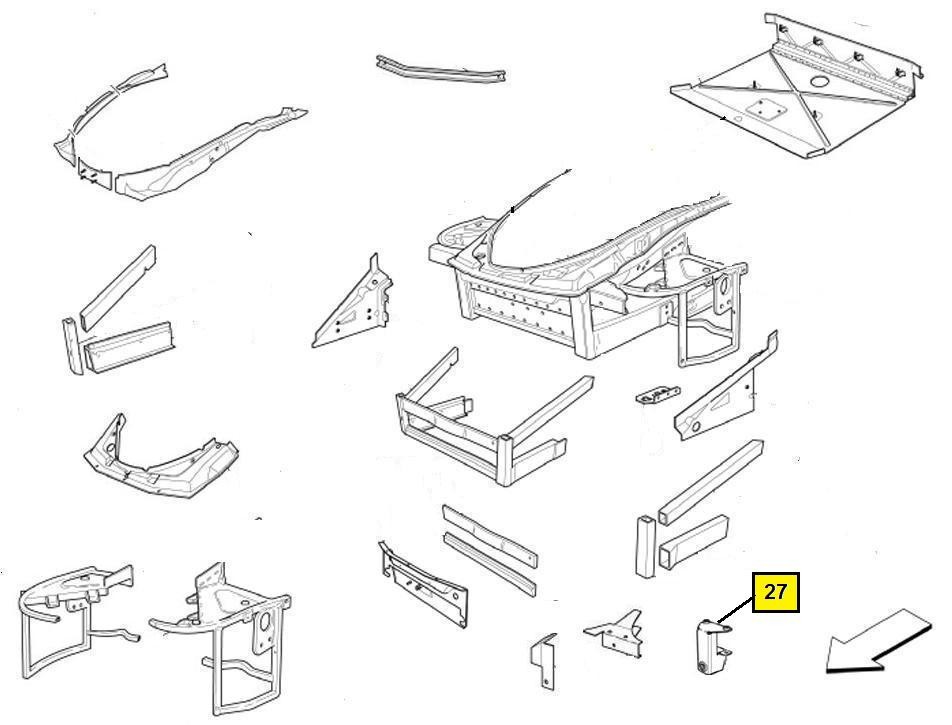 [65311800] Y) TOW HOOK BRACKET NEW OEM