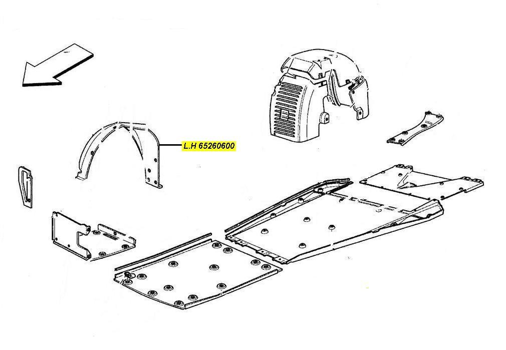 [65260600] D) L.H. FRONT WHEELHOUSE GRAVEL GUARD  (Pattern)