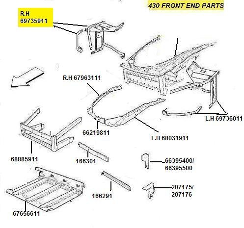 [69735911] R.H FRONT SIDE FRAME NEW OEM